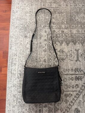 Michael Kors Black MK Logo Crossbody Messenger Bag
